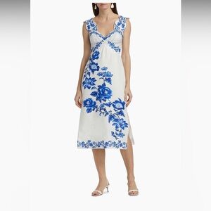 Farm Rio
Cascade Floral Sleeveless Linen Midi-Dress
